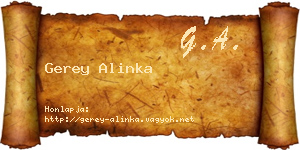 Gerey Alinka névjegykártya